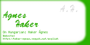 agnes haker business card