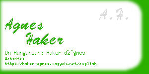 agnes haker business card